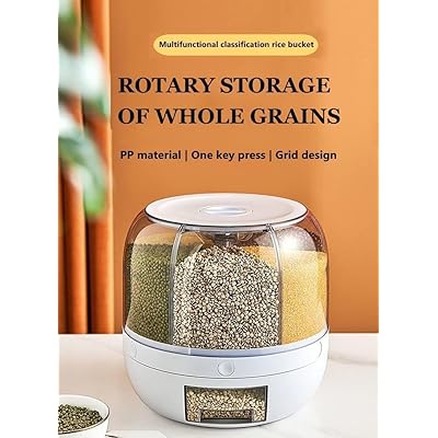 i6n 1 Storage Containers Set - Kitchen Boxes and Jars for Organization (Round Rice Dispenser)