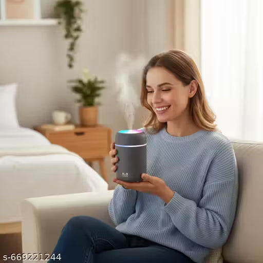 Portable USB Ultrasonic Cool Mist Humidifier with LED Mood Light – Mini Air Humidifier for Home, Office, Car & Travel