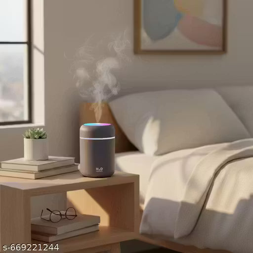 Portable USB Ultrasonic Cool Mist Humidifier with LED Mood Light – Mini Air Humidifier for Home, Office, Car & Travel