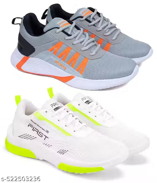 SHOEFLY Stylish Comfortable Sports Running Shoes For Men's (Pack Of 2)