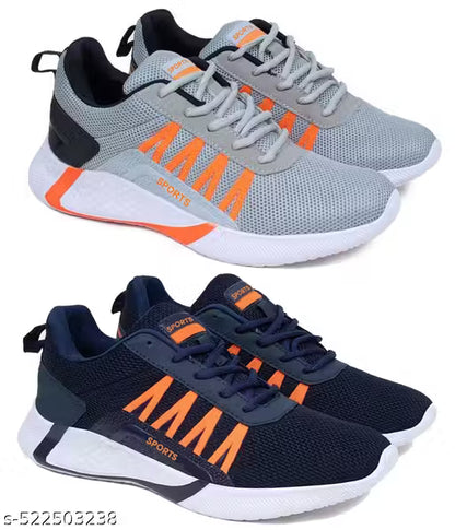 SHOEFLY Stylish Comfortable Sports Running Shoes For Men's (Pack Of 2)