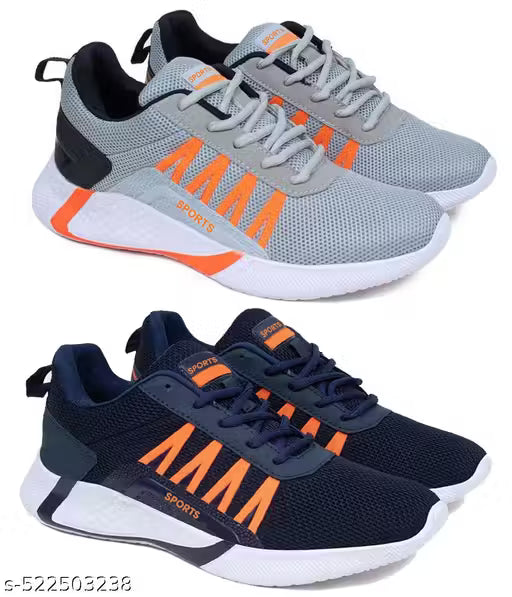 SHOEFLY Stylish Comfortable Sports Running Shoes For Men's (Pack Of 2)