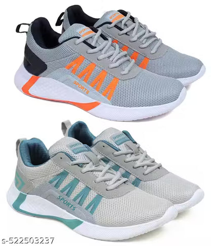 SHOEFLY Stylish Comfortable Sports Running Shoes For Men's (Pack Of 2)