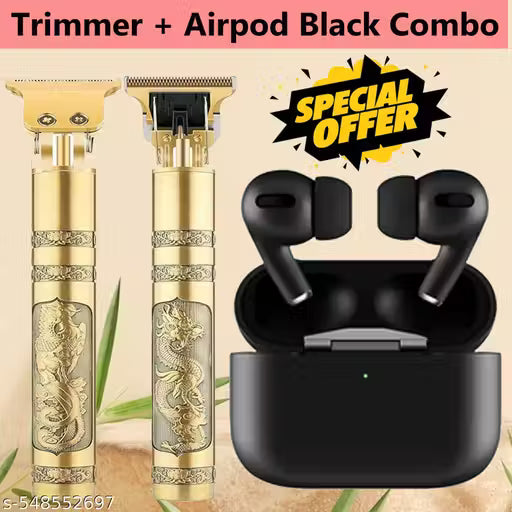 Trimmers Rechargeable Cordless Waterproof Professional Electric Hair and beard trimmer for men & Wireless Headphone combo